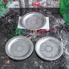 Dmt Copper Home 16 cm 430 Kalite Krom Çelik 9 Adet  Işlemeli Meze Tabağı – Paslanmaz, Kararmaz, Şık Sunumluk