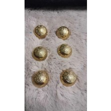 Altın Kaplama Mınelı Metal Düğme 35 Boy 22 mm 6 Adet