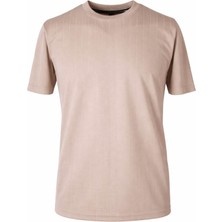 Trender 26YSS9000023 Bej Erkek T-Shirt Floresha O Yaka