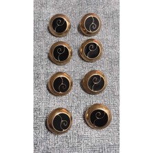 Gold Sıyah Polyester Düğme 28 Boy 18MM 8 Adet