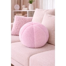 Chizgy Peluş Top Yastık Welsoft Dekoratif Kırlent Yumuşak Yuvarlak Minder Ev Dekoru Şık Tasarım
