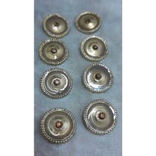Gold Kaplama Taşlı Mineli Metal Düğme 36 Boy 22 mm 8 Adet