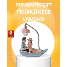 Getittir Romantik Çift Figürlü Gece Lambası Sandal Model Sevgiliye Özel Hediye - Lisinya