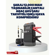 MiraLive Taşınabilir Akü Takviye Cihazı Işıklı Hava Kompresörü Powerbank