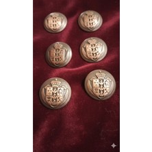 Antik Bakır Kaplama Fırçalı Metal Düğme 38 Boy 32 mm 6 Adet