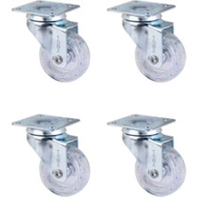 MiraLive Furç Tablalı Bilyalı Teker - 20X50 - Şeffaf HKS186 - 4 Adet