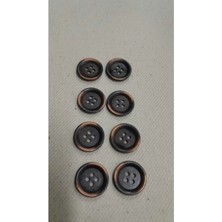 Eskitme Bakır Kaplama Fırçalı Metal Düğme 385 Boy 20 mm 8 Adet