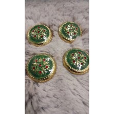 Altın Gold Kaplama Mınelı Taşlı Metal Düğme 32 Boy 20 mm 4 Adet