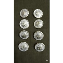 Gümüş Kaplama Bronz Metal Düğme 30 Boy 24 mm 8 Adet