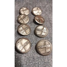 Antıkgümüş Kaplama Metal Düğme 28 Boy 18 mm 8 Adet