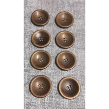 Antıksarı Kaplama Metal Düğme 35 Boy 20 mm 8 Adet