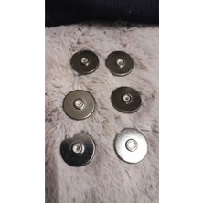 Siyah Kaplama Metal Düğme 32 Boy 20 mm 6 Adet