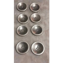 Antıkgümüş Kaplama Metal Düğme 35 Boy 20 mm 6 Adet