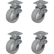 MiraLive Furç Tablalı Bilyalı Teker (Frenli) - 20X50 - Beyaz/gri HKS182 - 4 Adet