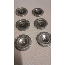 Nikel Kaplama Metal Düğme 38 Boy 20 mm 6 Adet