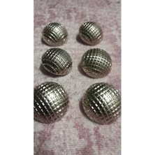 Nıkel Kaplama Metal Düğme 38 Boy 24 mm 6 Adet