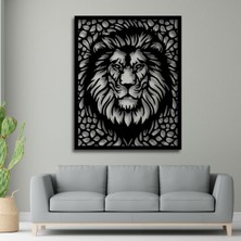SS Cnc Sscnc 40X32CM Karizmatik Aslan Silüeti Lazer Kesim Mdf Tablo"