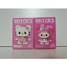 Bricks Mini Figür Hello Kıtty My Melody - Yapı Blokları - 3D Aksesuar Figür 2'li Paket