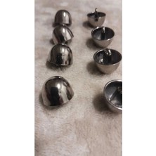 Sıyah Nıkel Metal Düğme Düğme 26 Boy 16 mm 8 Adet