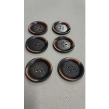 Eskitme Bakır Kaplama Fırçalı Metal Düğme 38 Boy 24 mm 8 Adet