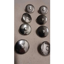 Mat Nıkel Kaplama Metal Düğme 30 Boy 20 mm 8 Adet