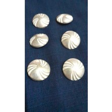 Gümüş Kaplama Bronz Metal Düğme 30 Boy 20 mm 8 Adet