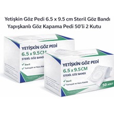 Yetişkin Göz Pedi 6.5 x 9.5 cm Steril Yapışkanlı Göz Bandı 50’li 2 Kutu Göz Kapama Pedi