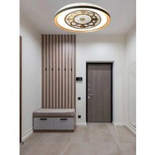 Gökyüzü Panel Gold Çerçeve, Gold Baskı, 45WATT,50CM Yuvarlak LED Avize, Yapay Zeka Tasarım, Beyaz Işık Aydınlatma
