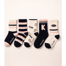 Katia & Bony Kız Çocuk 5'li Çizgi Desenli Soket Çorap