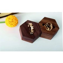 Tiydem Yüzük Sergileme Standı, Ahşap Takı Sergileme Podyumu, Takı Düzenleyici Stand, Altıgen Set (2ADET)