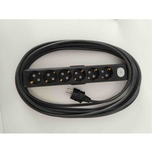 Viko Ekonomik 6'lı Siyah Anahtarlı 10 Metre Topraklı Çocuk Korumalı (Düz Fiş)