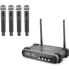 Nemere Profesyonel Kablosuz Vhf Mikrofon 4’lü Set - Siyah HDX2792