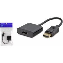 Hadron HDX7873 Displayport To HDMI Dişi Görüntü Dönüştürücü 4K 30 Hz - Siyah