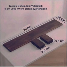 Tiydem Masif Doğal Ahşap Monitör Yükseltici Monitor Altlığı Monitör Sehpası (80 cm x 18 Cm)