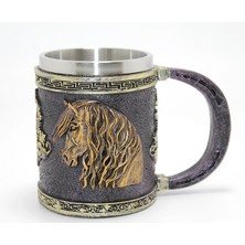 LTG Nova 3D Kabartmalı At Büstü Paslanmaz Çelik Kupa Bardak ALK4473