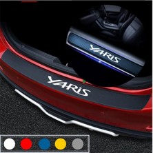 Allivo Toyota Yaris Için Özel Yeni Uyumlu Aksesuar Oto Bagaj ve Kapı Eşiği Özel Yeni Sticker Seti Karbon