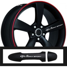 Allivo Alfa Romeo 166 Için Özel Yeni Uyumlu Aksesuar Oto Kapı Kolu/jant Özel Yeni Sticker 10 Adet 10*1,5 cm
