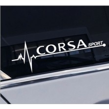Allivo Opel Corsa Nabız Kalp Atışı Ritim Özel Yeni Sticker 2 Adet Beyaz 18*6 cm