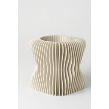 Kemik Rengi 3D Baskı Kalemlik -Modern & Dalgalı Tasarım Masa Düzenleyici, Ofis ve Çalışma Masası Için