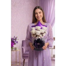 Livra Gift Mor Konsept Yıldız Balonlu ve Peluş Ayıcık Buketi Premium Hediye Kutusu - Doğum Günü & Yıldönümü