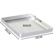 Albergio Alüminyum Baklava Tepsisi 35X25 cm 3 cm Derinlik 600 gr Fırın Tepsisi