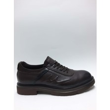 Marutti Hakiki Deri Lastik Bağcıklı Topuklu Kahverengi Yazlık Erkek Ayakkabı C-85160138MRT