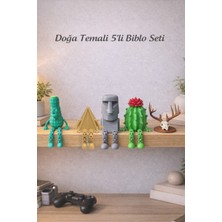 Flow Home Dekoratif 5’li Biblo Seti Hareketli Ayaklı Masa Üstü Süsü Raf Dekoru Modern Ev Dekorasyonu Hediye