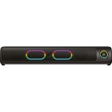Avcı Teknoloji Market Rgb LED Işıklı Profesyonel Kablosuz Soundbar Hoparlör Bluetooth Taşınabilir Yatay Speaker