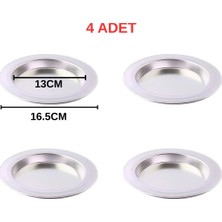 Albergio 4 Adet Alüminyum Künefe Tabağı 13 cm Iç Çap 16,5 cm Dış Çap Künefe Tepsisi Tek Kişilik