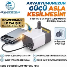 Sobo Usb'li Sump Motoru - Kafa Motoru - 1W - 200LT/SAAT - Power Bank Ile Çalışabilir - Pd-2 Dc