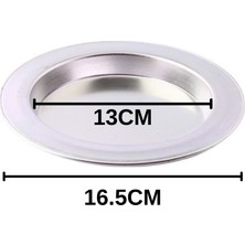 Albergio Alüminyum Künefe Tabağı 13 cm Iç Çap 16,5 cm Dış Çap 2,5 cm Künefe Tepsisi Tek Kişilik