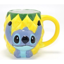 Epilons Disney Stitch Ananas (Pineapple) Tasarımlı 3D Kabartmalı Kupa Bardak ALK4546