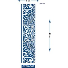 1 Ay Kalıcı 24 Saat Sonra Kararan Band Maori Baykuş Şerit Geçici Dövme Tattoo