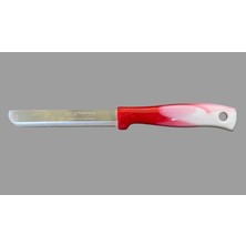 Solingen Micro Tırtıklı Doğrama Bıçağı Ebruli Kırmızı Beyaz Renk